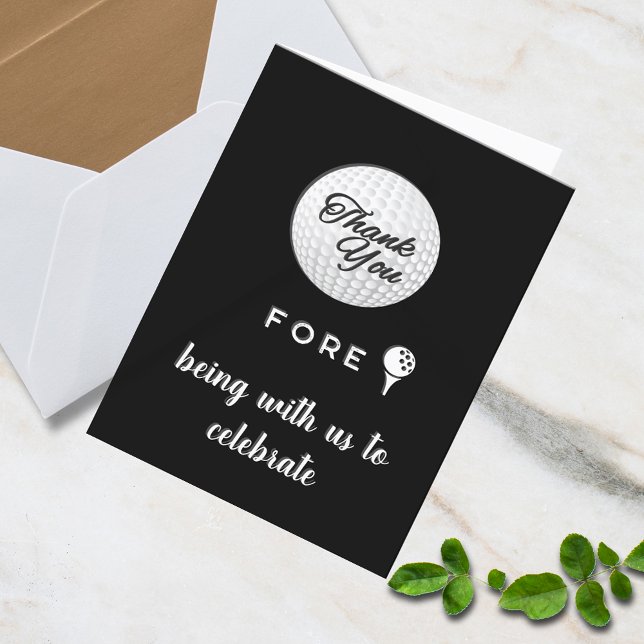 Golf Ball Thank You Fore! Black White Custom (Creator Uploaded)