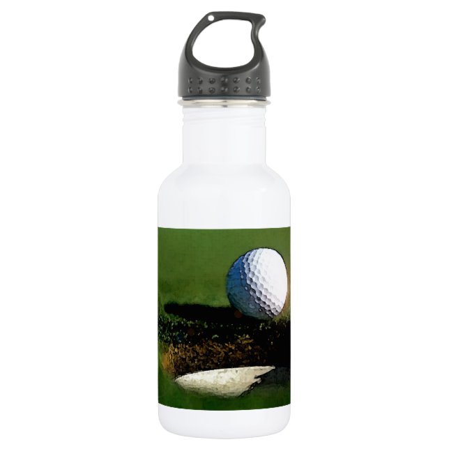 Golf Ball & the Hole Stainless Steel Water Bottle (Front)