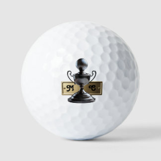 Golf Ball Trophy w/ Engraved Typography Initials