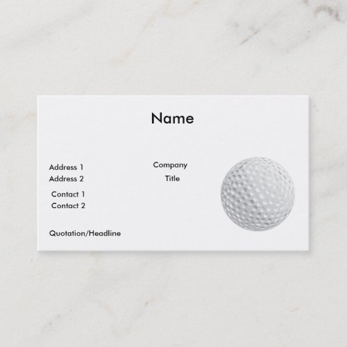 golf ball vector graphic business cards