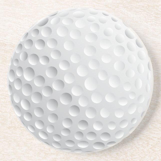 golf ball vector graphic sandstone coaster (Front)