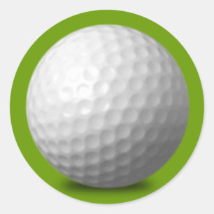 GOLF BALL VECTOR ICON GRAPHICS greens WHITE SPORTS Classic Round Sticker