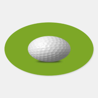 GOLF BALL VECTOR ICON GRAPHICS greens WHITE SPORTS Oval Sticker