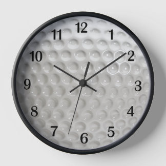 Golf Ball Wall Clock w Black Numbers