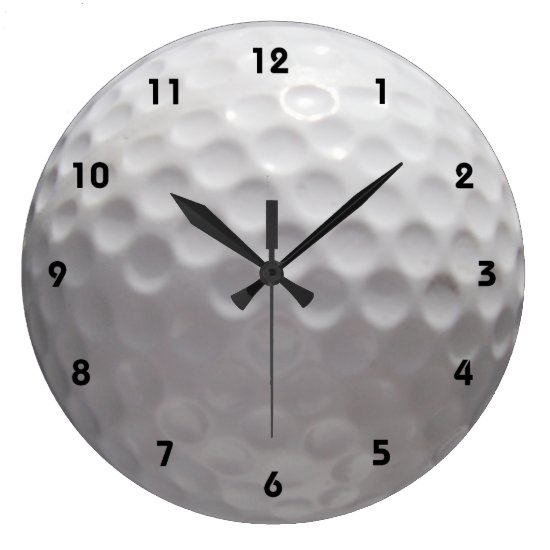 Golf Ball Wall Clock with numbers