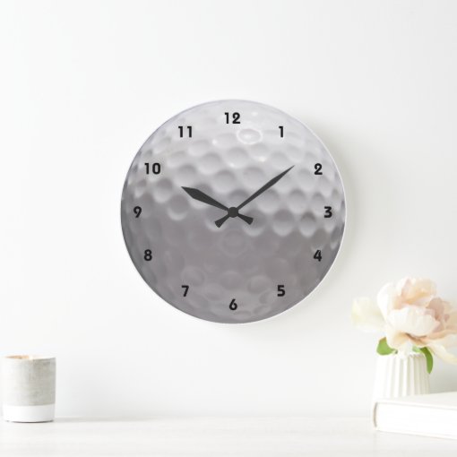 Golf Ball Wall Clock with numbers | Zazzle