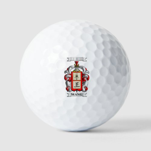 Golf Ball Wang Surname And Shield