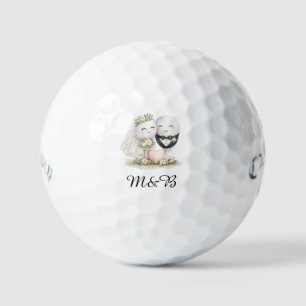 Golf Ball Wedding Bride and Groom Design