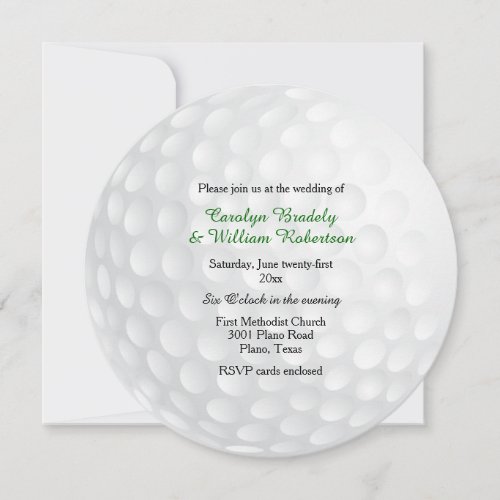Golf Ball Wedding Invitation
