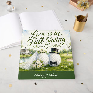 Golf Ball wedding on golf course Guest Book