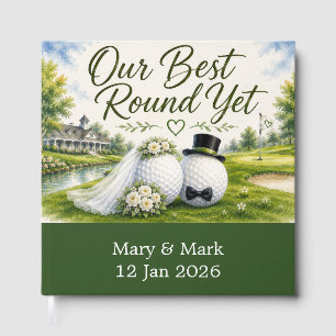 Golf Ball wedding on golf course Guest Book