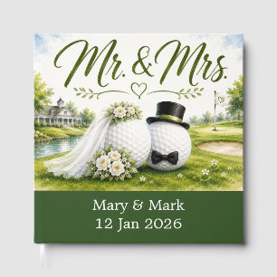 Golf Ball wedding on golf course Guest Book