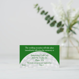 Golf Ball Wedding Reception Enclosure Card
