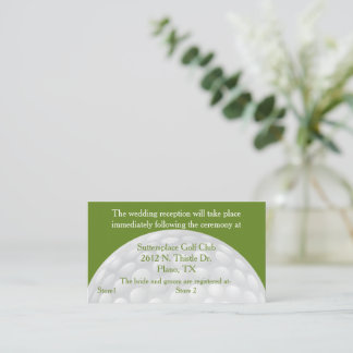 Golf Ball Wedding Reception Enclosure Card