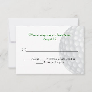 Golf Ball Wedding RSVP Card