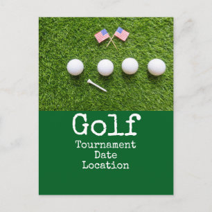 Golf ball with American flag golf tournament Postcard