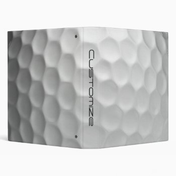 Golf Ball With Custom Text 3 Ring Binder by FlowstoneGraphics at Zazzle