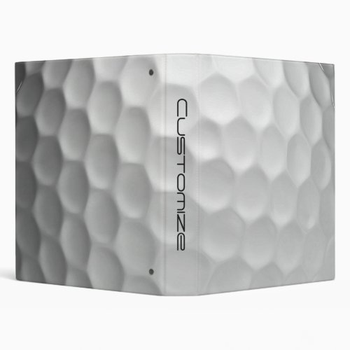 Golf Ball with Custom Text 3 Ring Binder