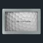 Golf Ball with Custom Text Belt Buckle<br><div class="desc">Customize this Golf Ball image with Text of your choosing.  Unique design for the casual golfer to the professional at Heart. Classy and unique,  this will surely impress your golfing buddies at the next tournament.</div>