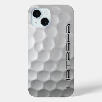 Golf Ball With Custom Text Iphone 15 Case by FlowstoneGraphics at Zazzle