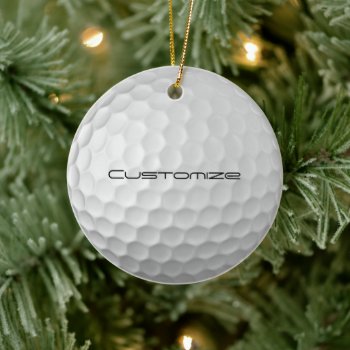 Golf Ball With Custom Text Ceramic Ornament by FlowstoneGraphics at Zazzle