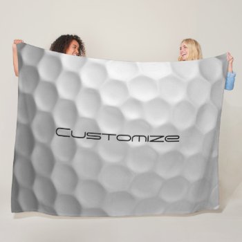 Golf Ball With Custom Text Fleece Blanket by FlowstoneGraphics at Zazzle