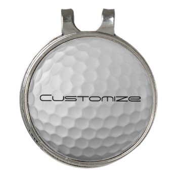 Golf Ball With Custom Text Golf Hat Clip by FlowstoneGraphics at Zazzle