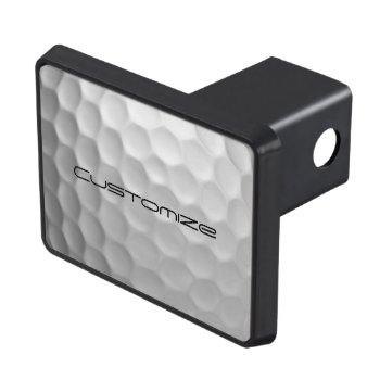 Golf Ball With Custom Text Hitch Cover by FlowstoneGraphics at Zazzle