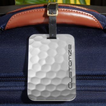 Golf Ball With Custom Text Luggage Tag by FlowstoneGraphics at Zazzle