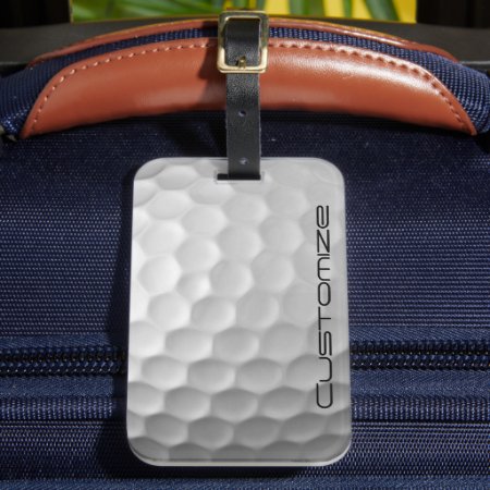 Golf Ball With Custom Text Luggage Tag