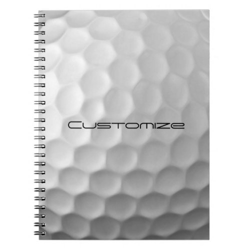 Golf Ball with Custom Text Notebook