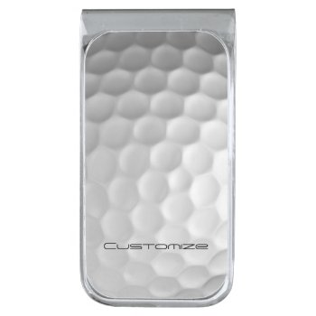 Golf Ball With Custom Text Silver Finish Money Clip by FlowstoneGraphics at Zazzle