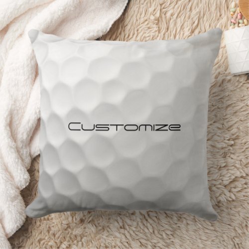 Golf Ball with Custom Text Throw Pillow
