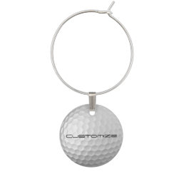 Golf Ball with Custom Text Wine Charm