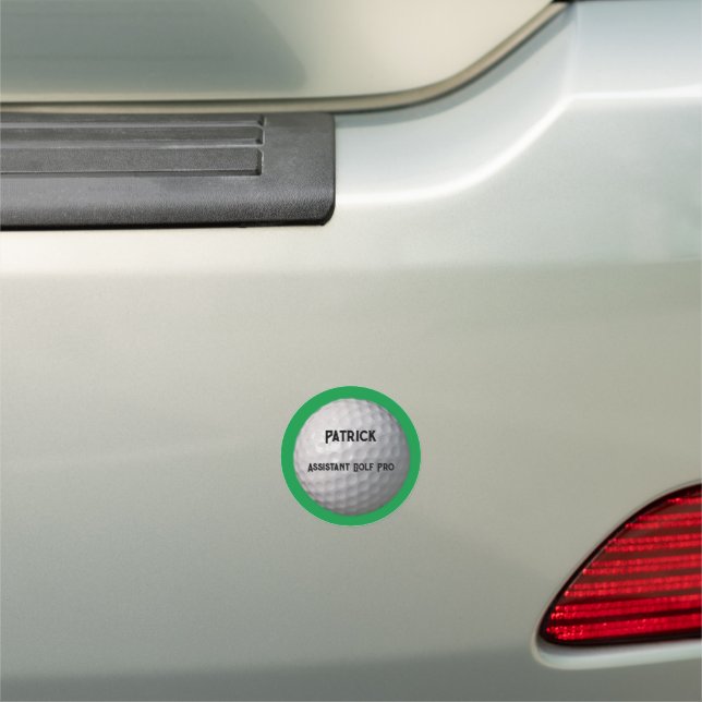 Golf Ball with Dimples Personalized Name Title Car Magnet (In Situ)