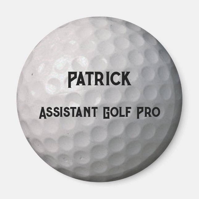 Golf Ball with Dimples Personalized Name Title Magnet (Front)