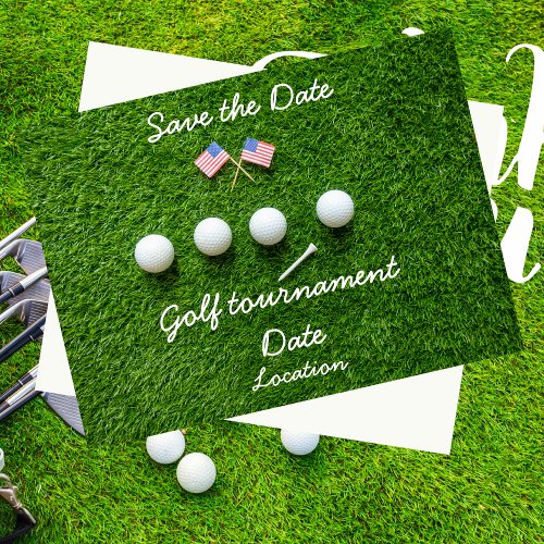 Golf ball with flag of America on green grass Postcard