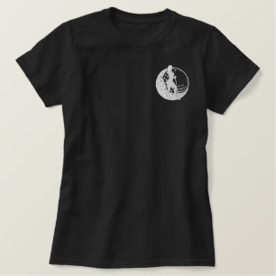 Golf Ball With Golfer In Striking Silhouette Embroidered Shirt
