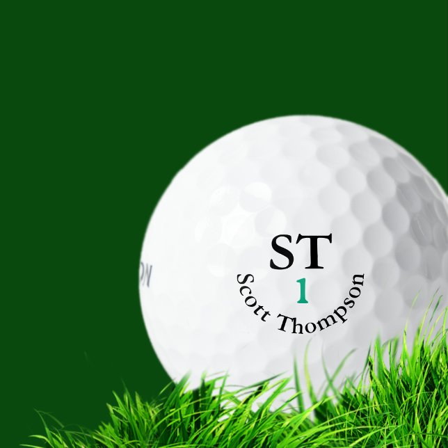 Golf Ball with His Name in Black with number 1 (Creator Uploaded)