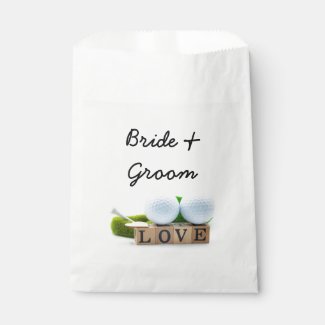 Golf ball with love letter bride and groom favor bag