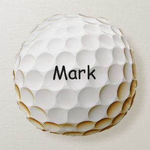 Golf Ball with Name Round Pillow