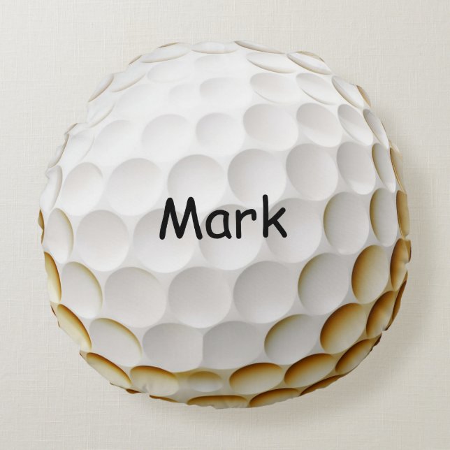 Golf Ball with Name Round Pillow (Front)