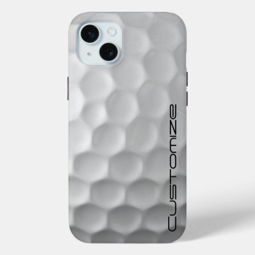 Golf Ball with Personalized Text iPhone 15 Plus Case