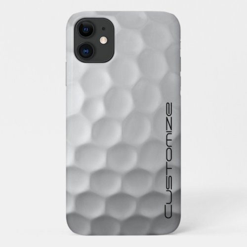 Golf Ball with Personalized Text iPhone 11 Case