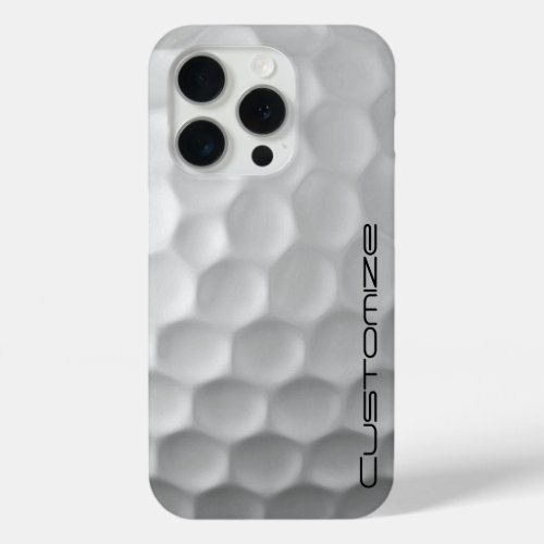 Golf Ball with Personalized Text iPhone 15 Pro Case