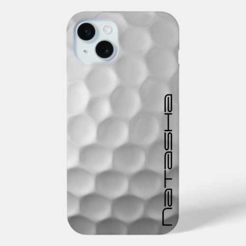 Golf Ball with Personalized Text iPhone 15 Plus Case