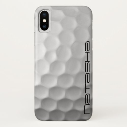 Golf Ball with Personalized Text iPhone X Case