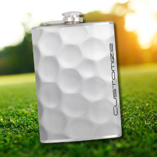 Golf Ball with Personalized Text Flask