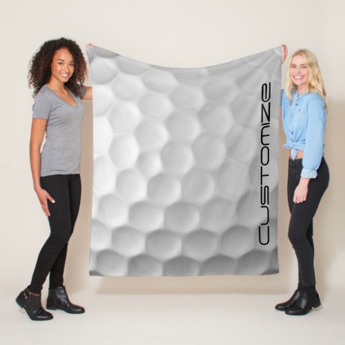 Golf Ball with Personalized Text Fleece Blanket