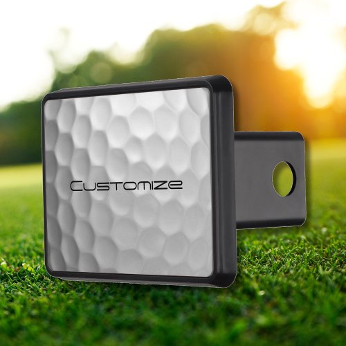 Golf Ball with Personalized Text Hitch Cover